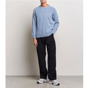 nn07 100% Wool Melange Crewneck Sweater Mens Medium Light Blue Melange Shetland